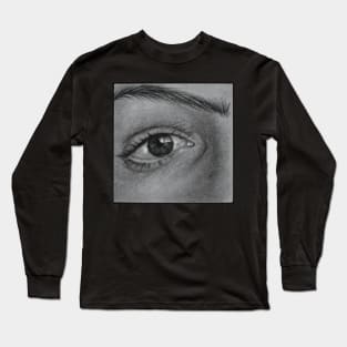 drawing insecurities droopy eyes body positivity Long Sleeve T-Shirt